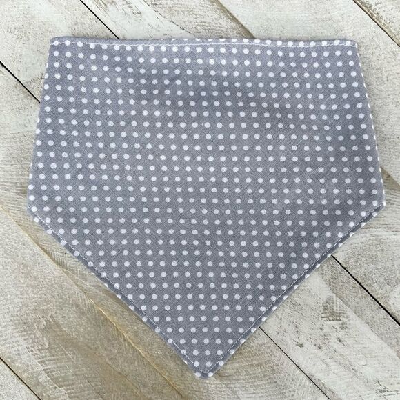 Grey and white polka dot bandana size small - Picture 1 of 2